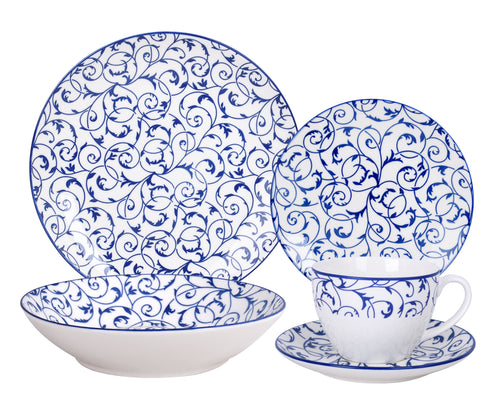 Juego de Vajillas Blue Flower 30 Piezas Porcelana
