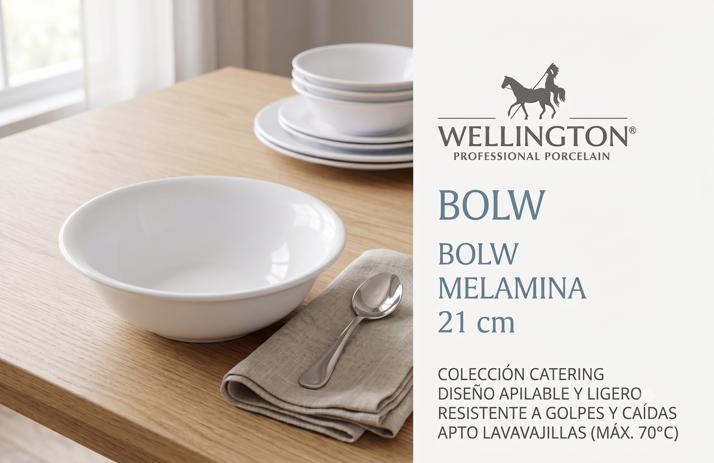 Wellington 15408-Bowl 21 Cm- Melanina (6 unidades)
