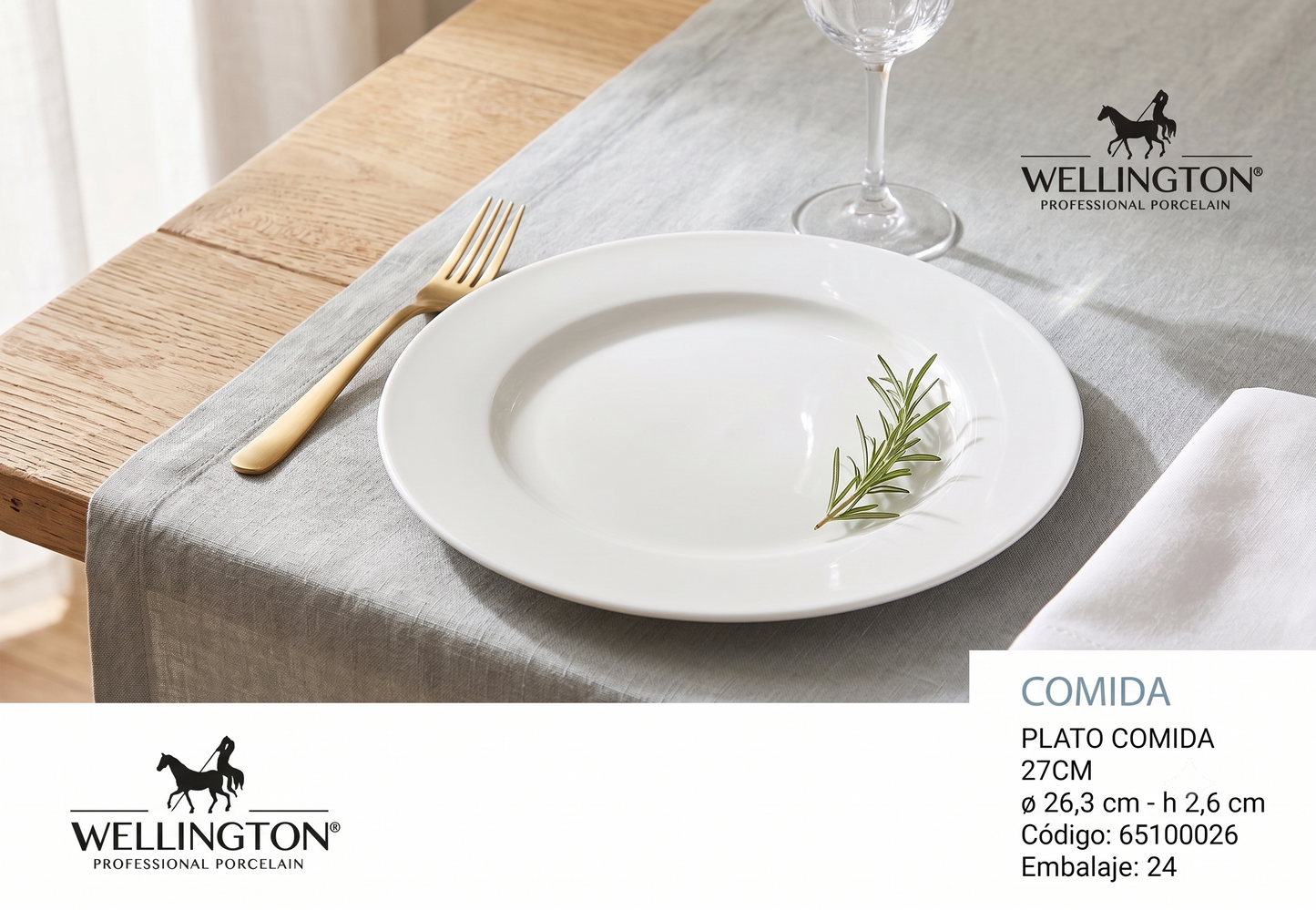 Wellington  Plato Comida 27 Cm (6 unidades)