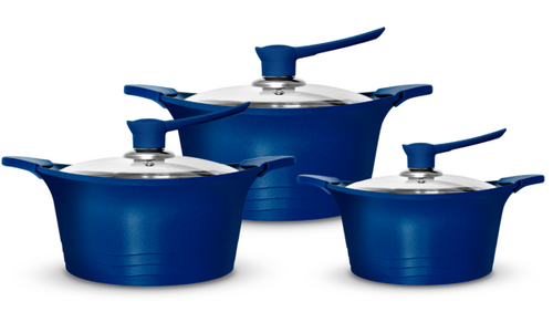 Juego de Ollas Aluminio Fundido Bohlier Azul