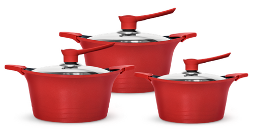 Juego de Ollas Aluminio Fundido Bohlier Roja